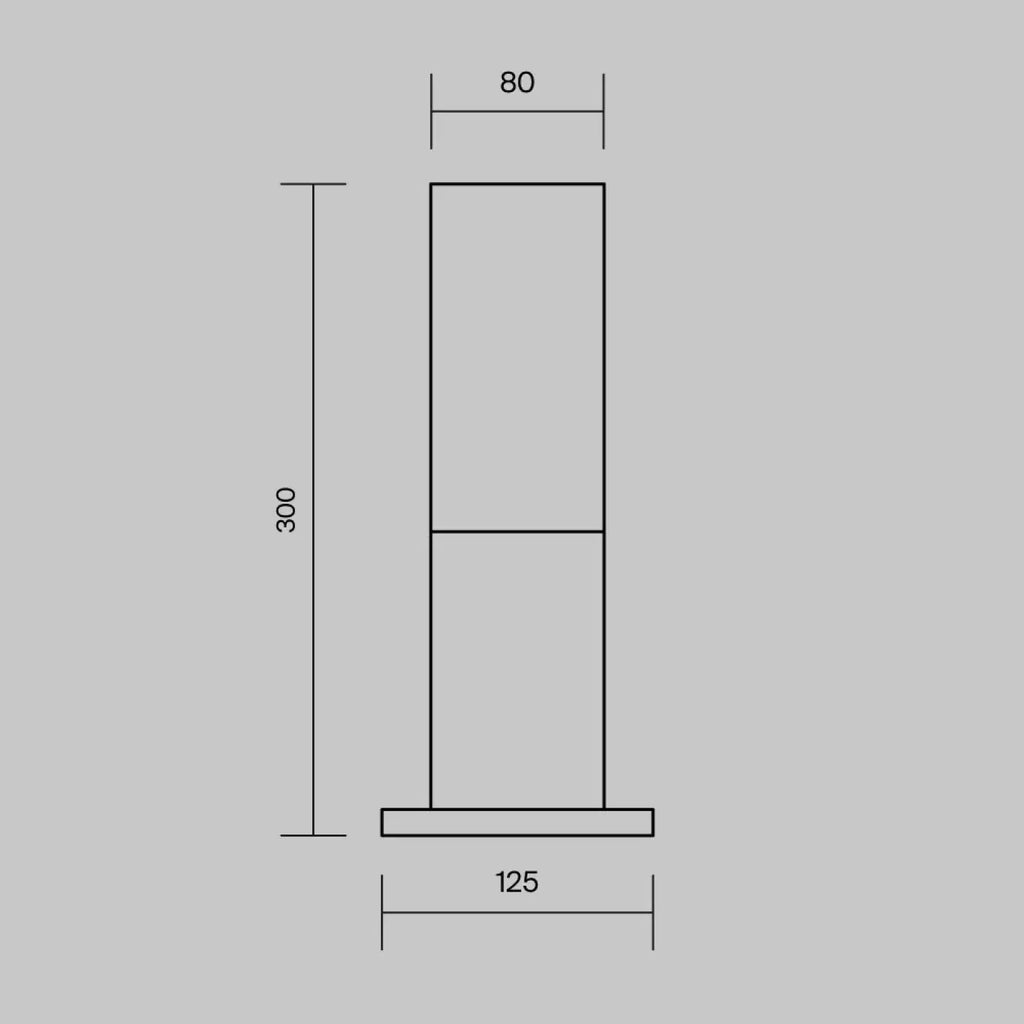 Borne de jardin colonne fine en acier, 30 ou 80 cm, IP54