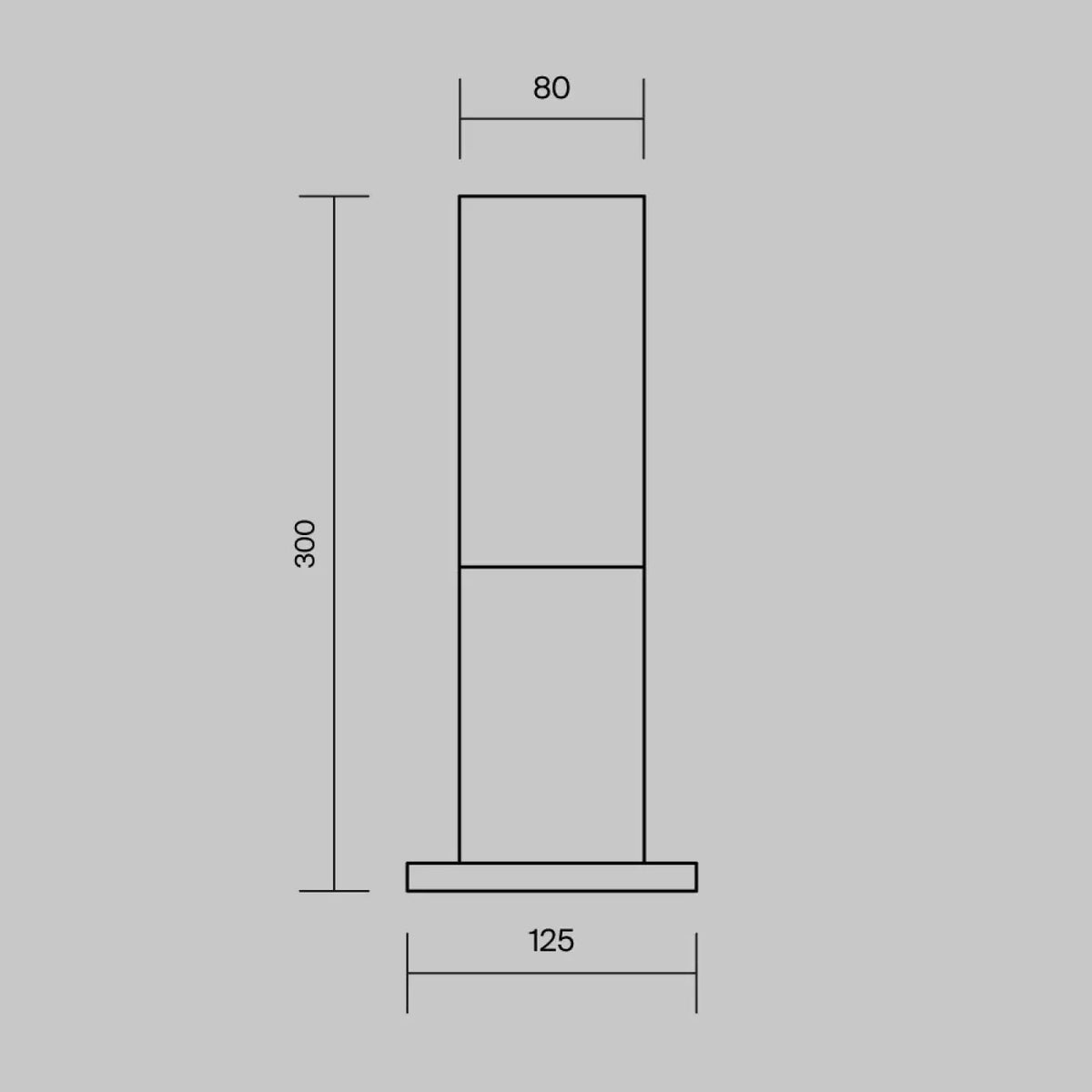 Borne de jardin colonne fine en acier, 30 ou 80 cm, IP54
