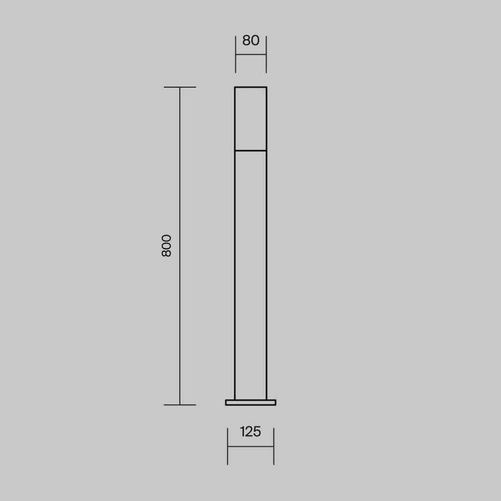 Borne de jardin colonne fine en acier, 30 ou 80 cm, IP54