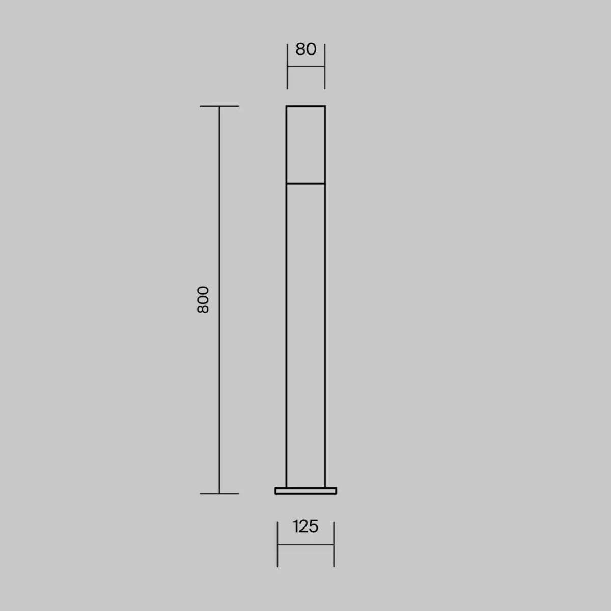 Borne de jardin colonne fine en acier, 30 ou 80 cm, IP54