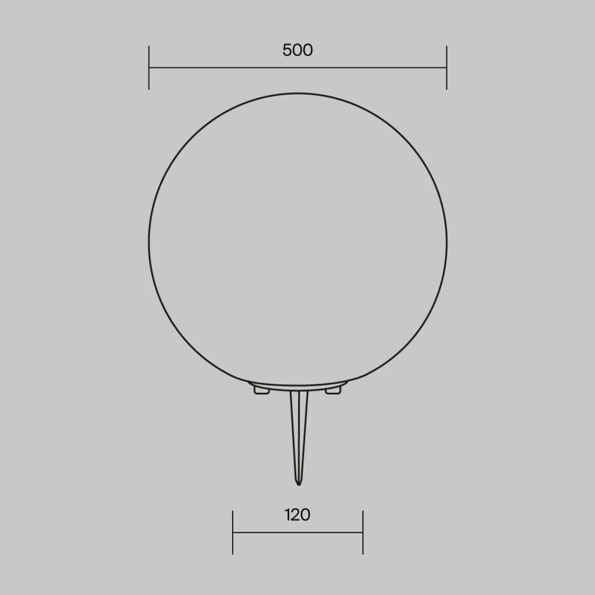 Boule lumineuse de jardin sur piquet, 30 ou 50 cm, IP54