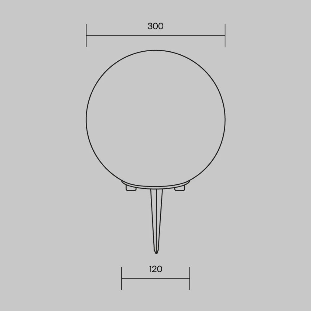 Boule lumineuse de jardin sur piquet, 30 ou 50 cm, IP54