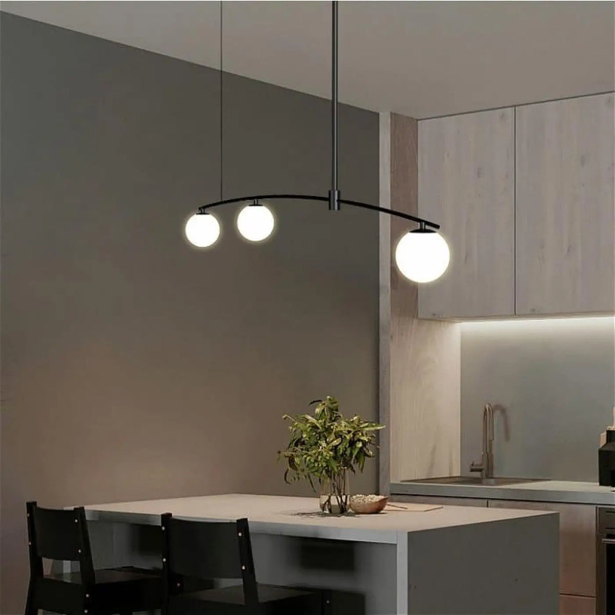 Suspension boule en verre, noire ou dorée, tailles S, M et L, noir