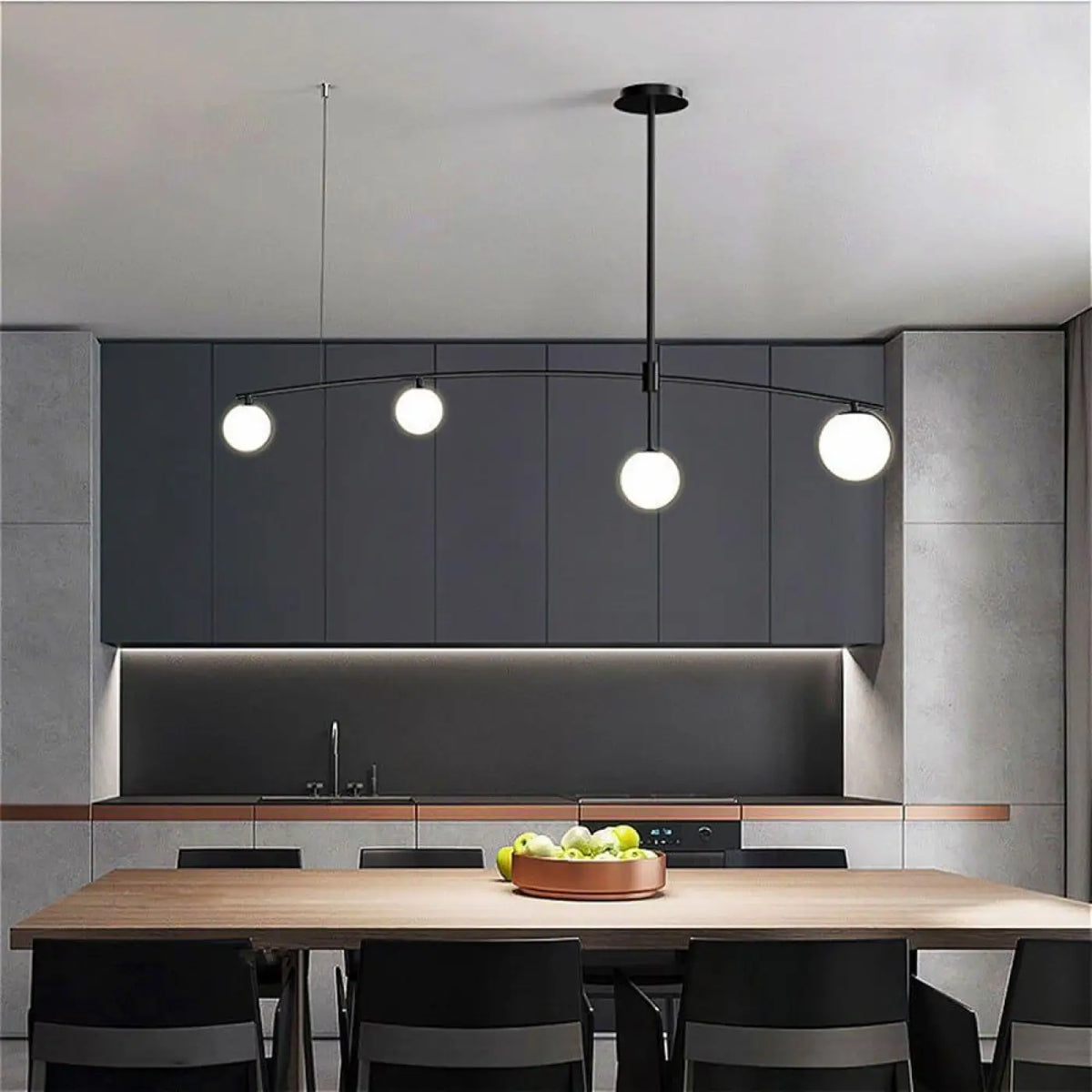 Suspension boule en verre, noire ou dorée, tailles S, M et L, noir
