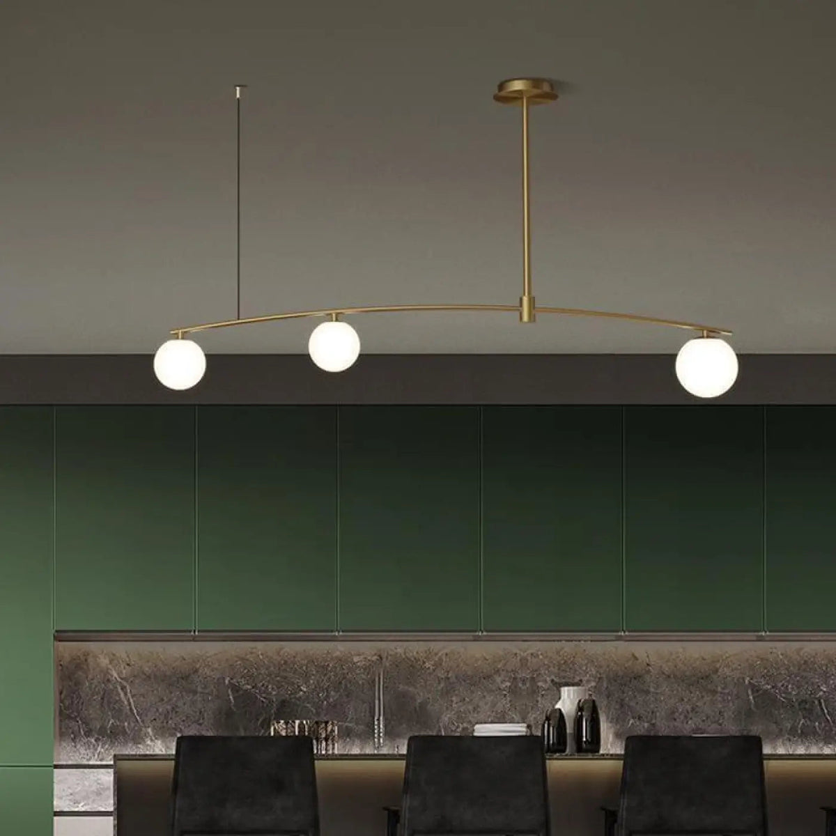 Suspension boule en verre, noire ou dorée, tailles S, M et L