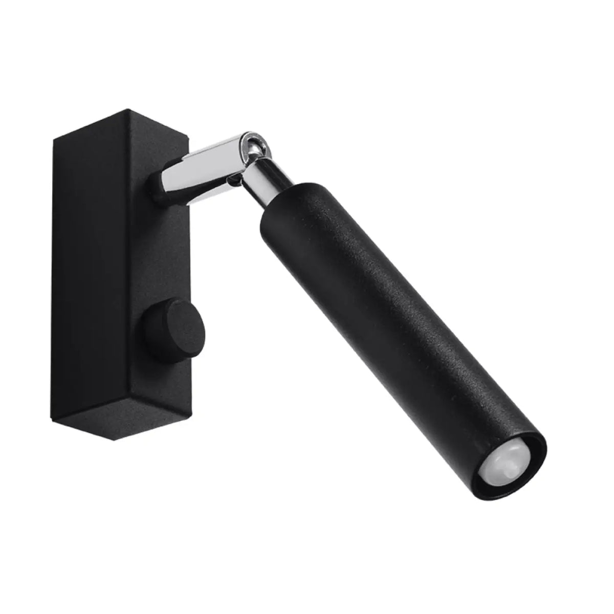 Liseuse murale noire à tige orientable, platine étroite, G9