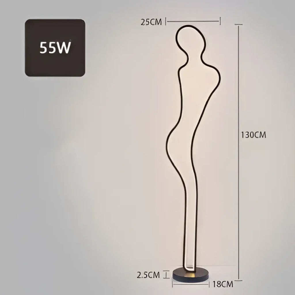 Lampadaire silhouette de femme, lampe sur pied sculpturale