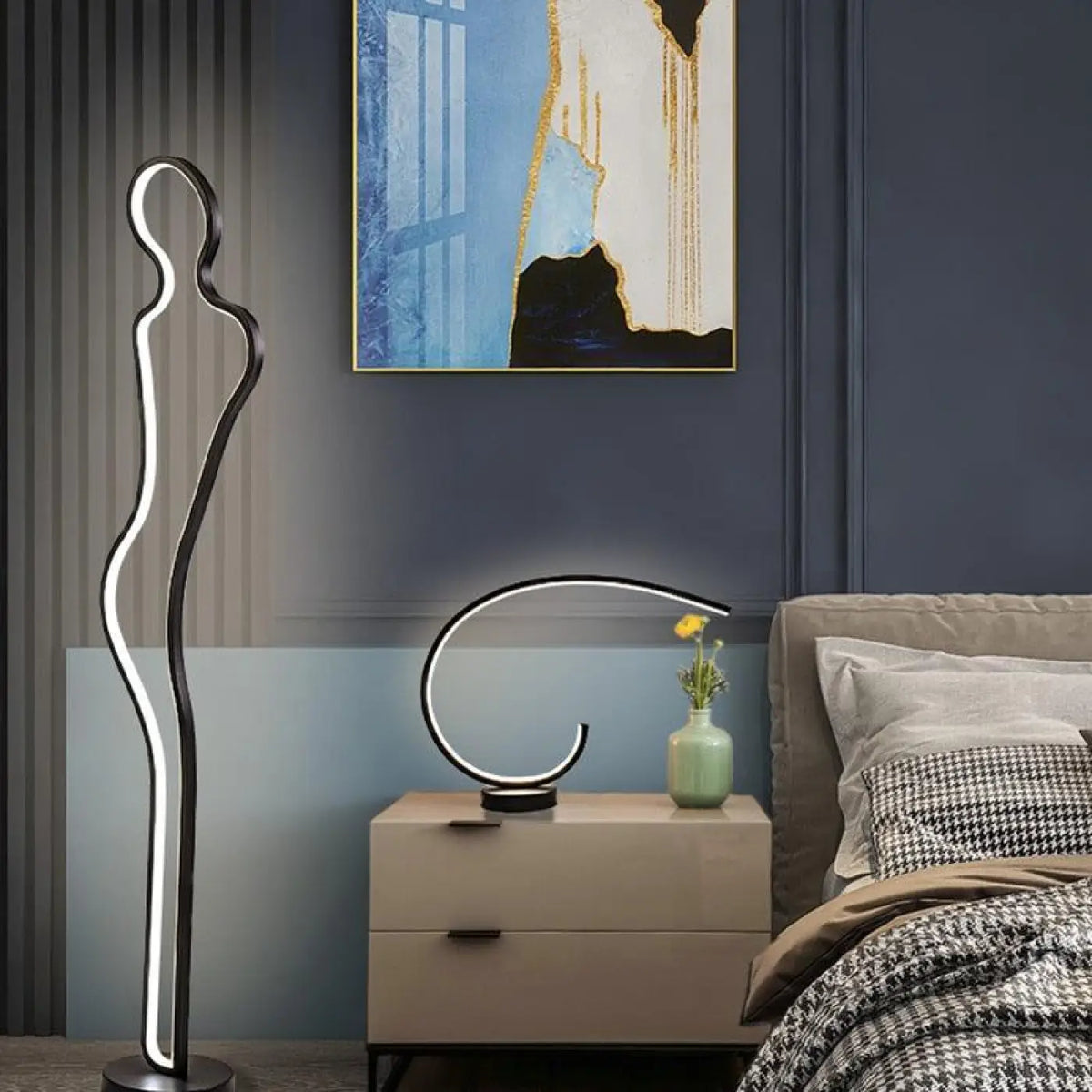 Lampadaire silhouette de femme, lampe sur pied sculpturale