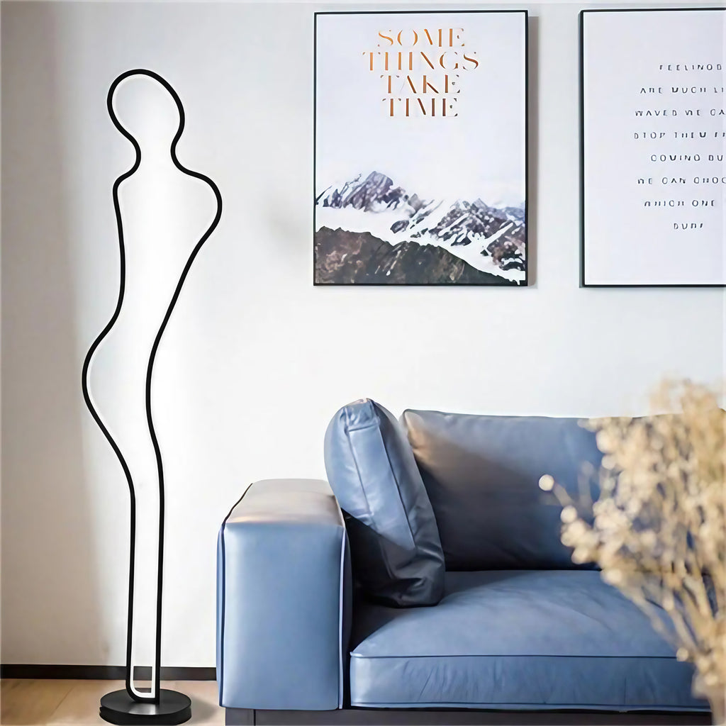Lampadaire silhouette de femme, lampe sur pied sculpturale