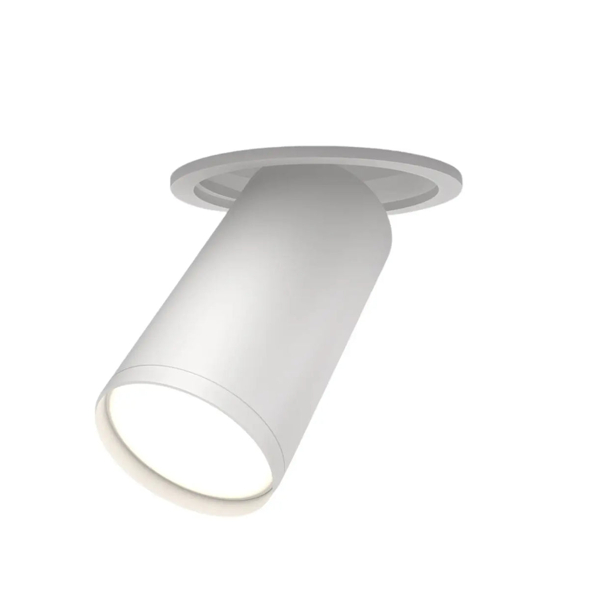Spot semi-encastré à petite tête orientable en aluminium, blanc