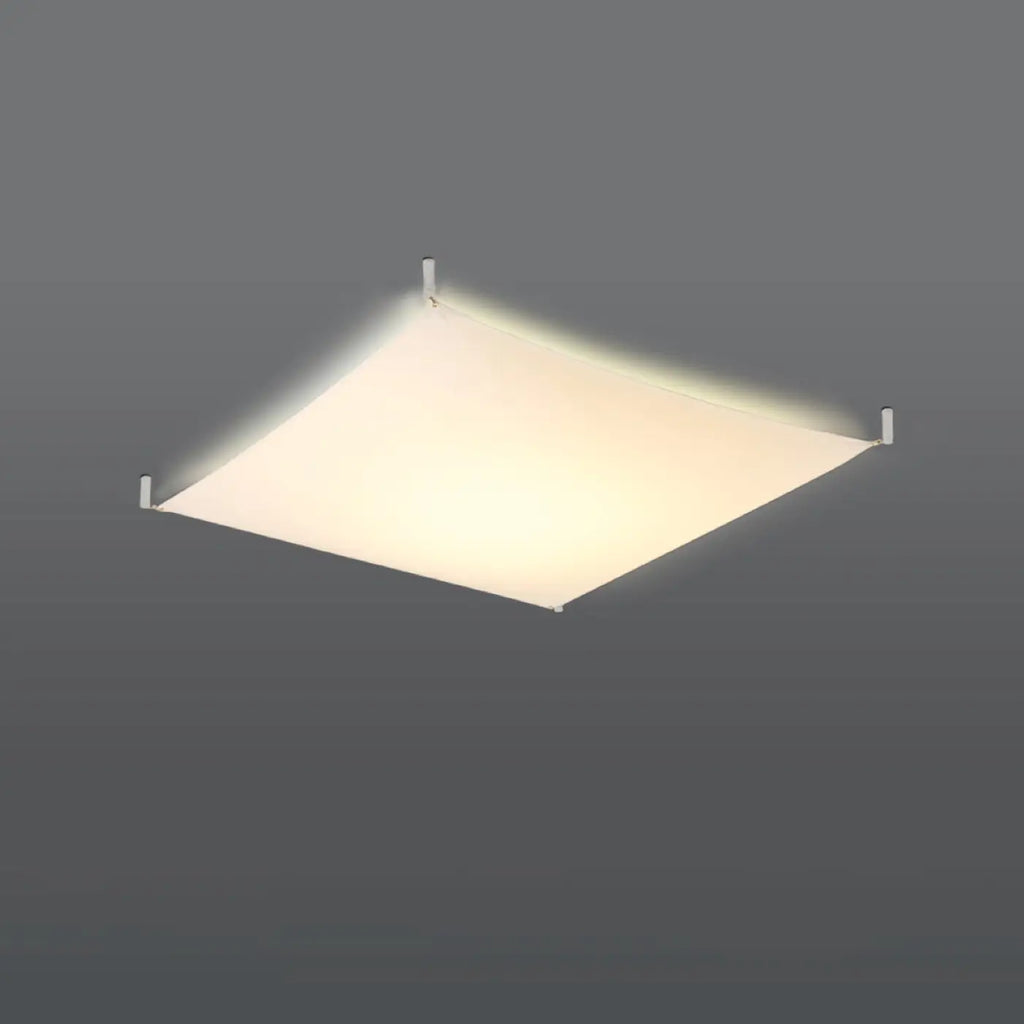 Grand plafonnier voile de tissu tendu, LED 3000 K, quatre tailles