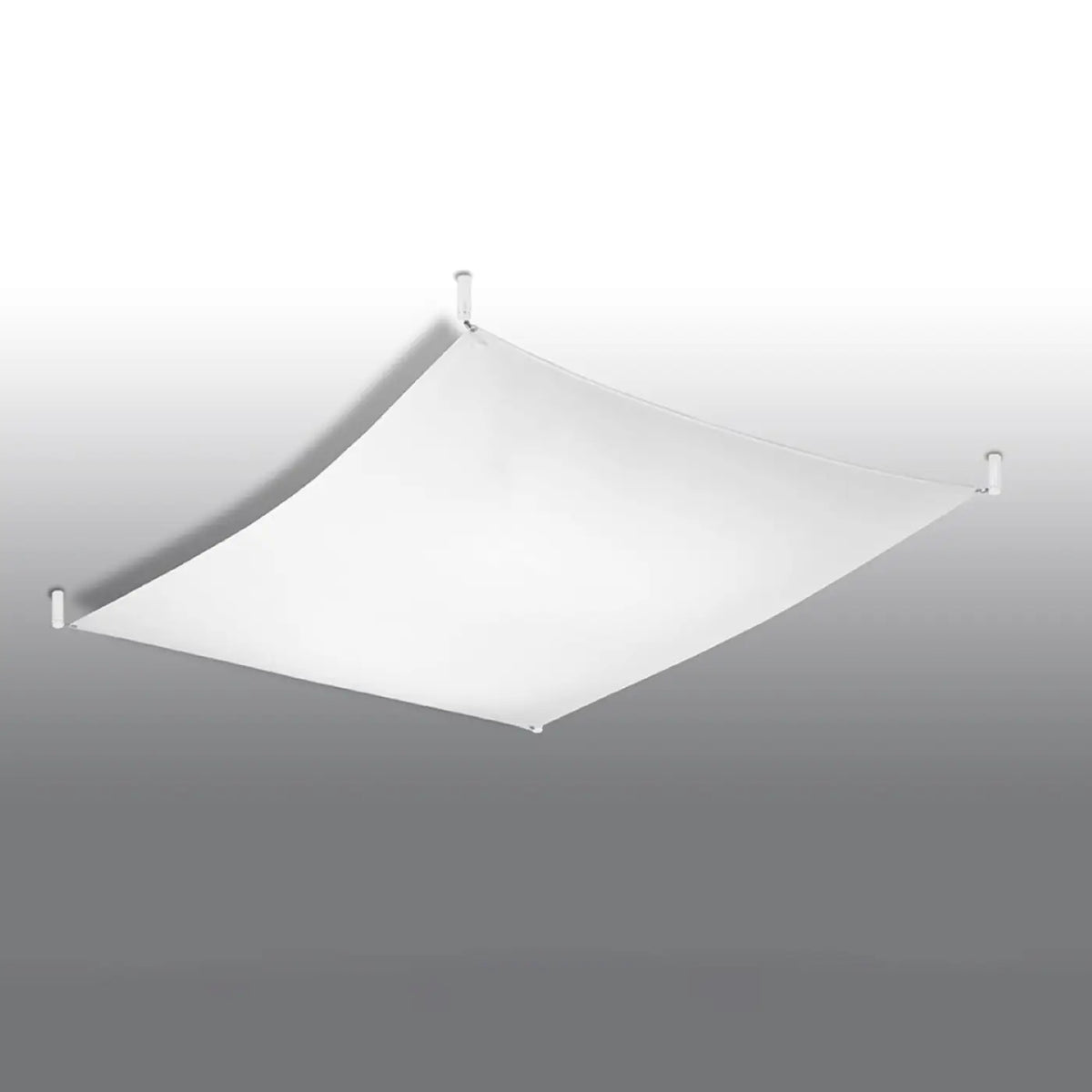 Grand plafonnier voile de tissu tendu, LED 3000 K, quatre tailles