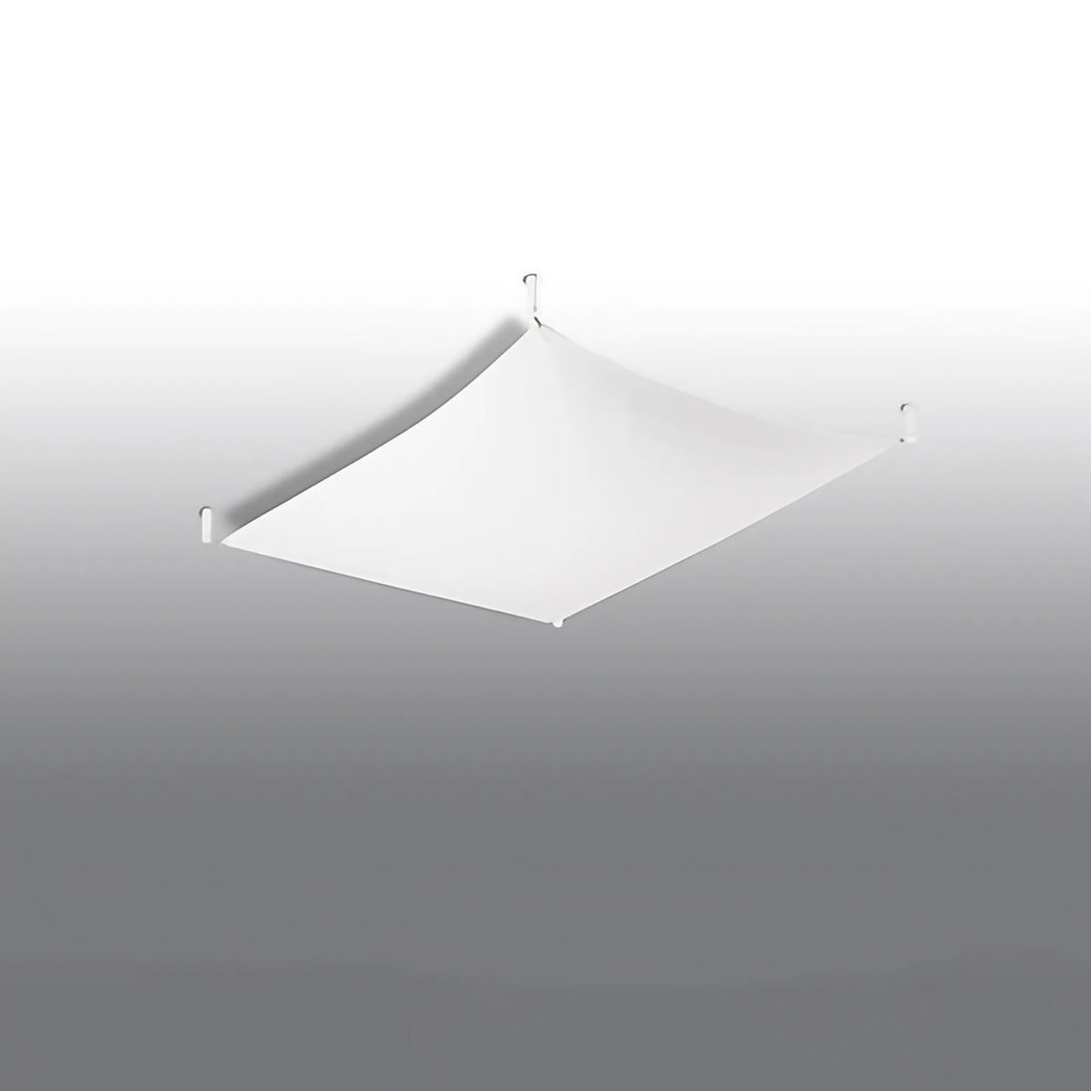 Grand plafonnier voile de tissu tendu, LED 3000 K, quatre tailles