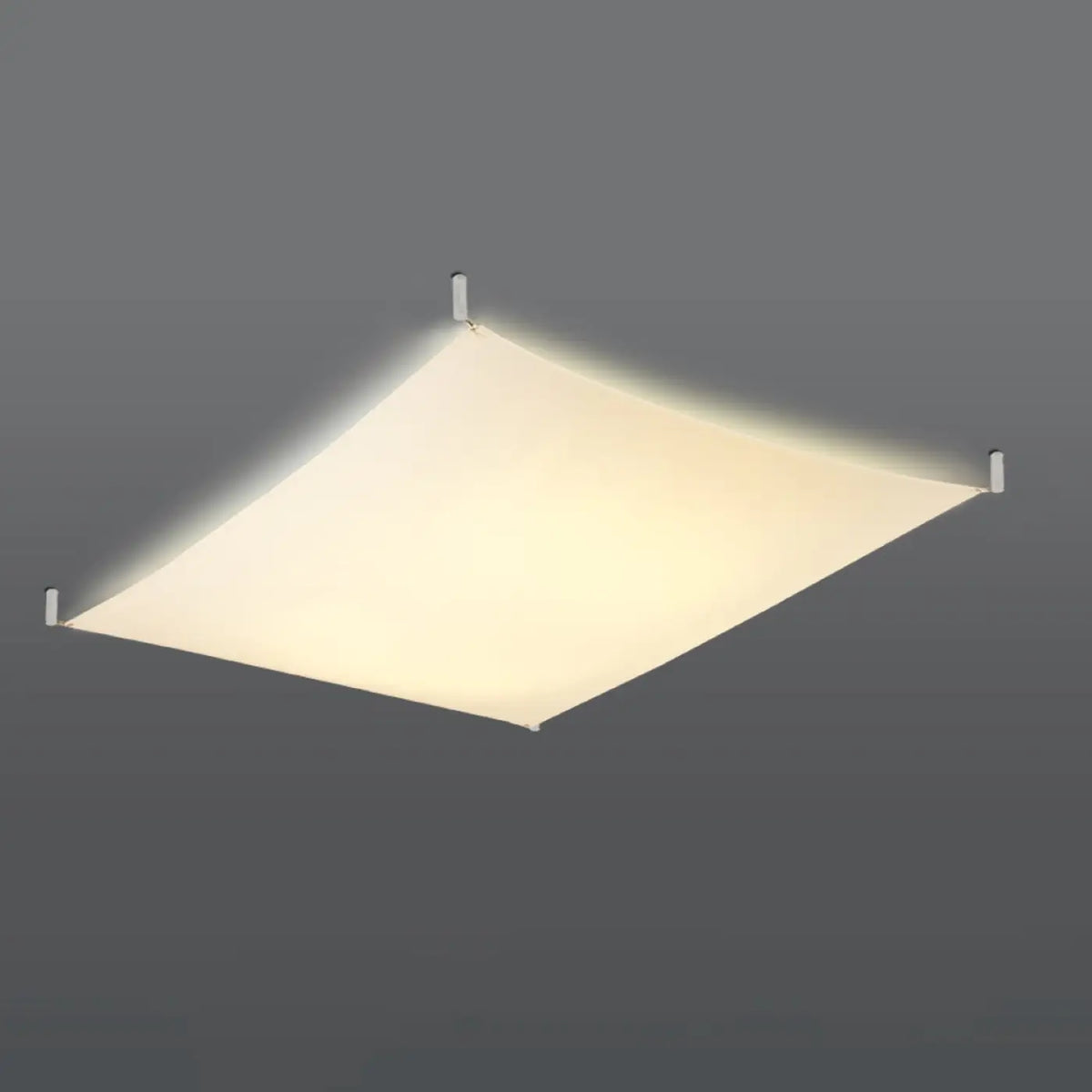 Grand plafonnier voile de tissu tendu, LED 3000 K, quatre tailles