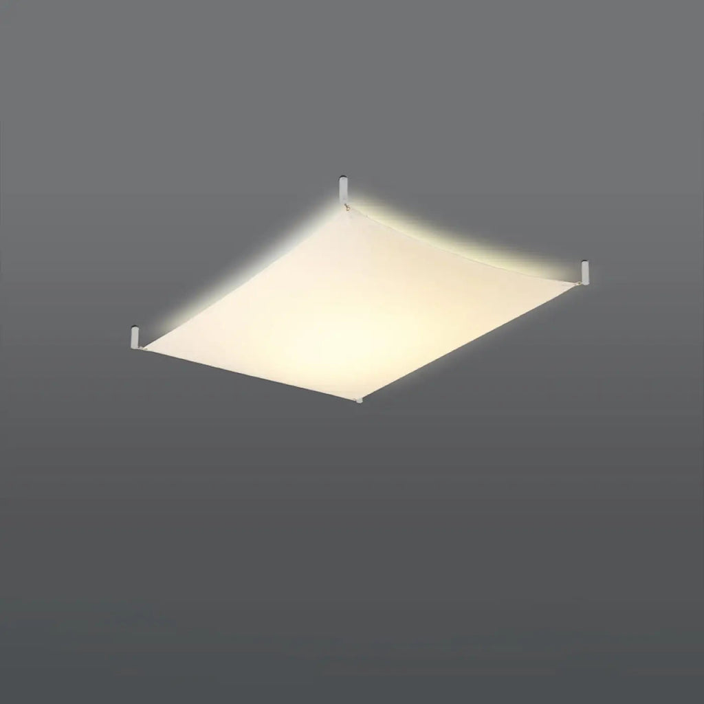 Grand plafonnier voile de tissu tendu, LED 3000 K, quatre tailles