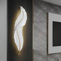 Grande applique murale en forme de plume, blanche