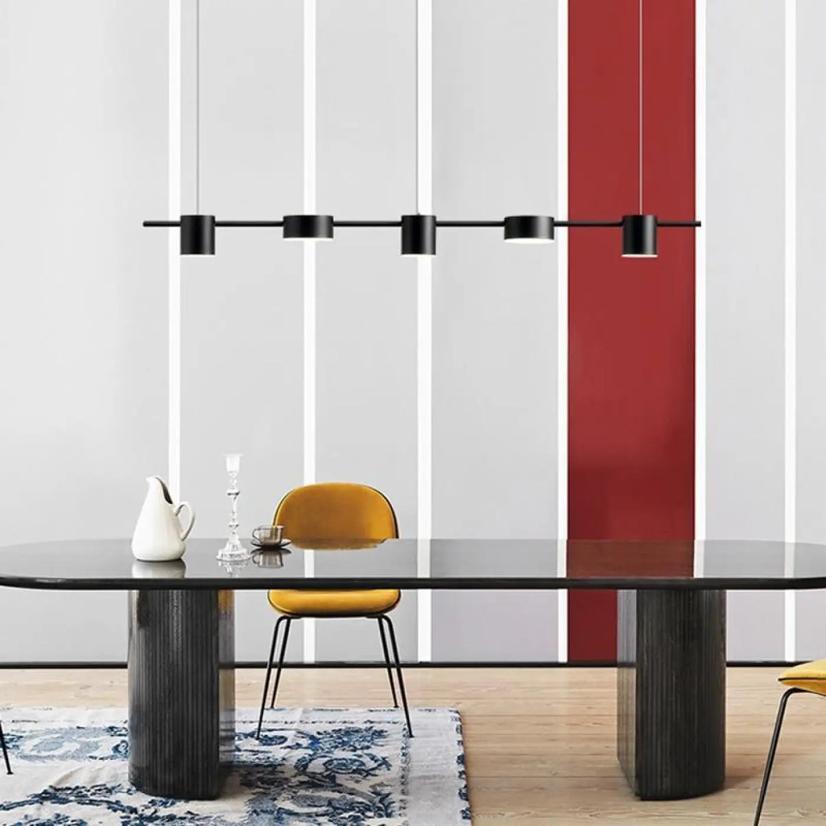 Grande suspension dorée ou noire pour table à manger