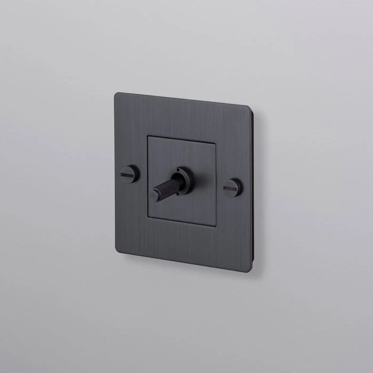 Interrupteur à levier en métal moleté, va-et-vient 1 poste, gris
