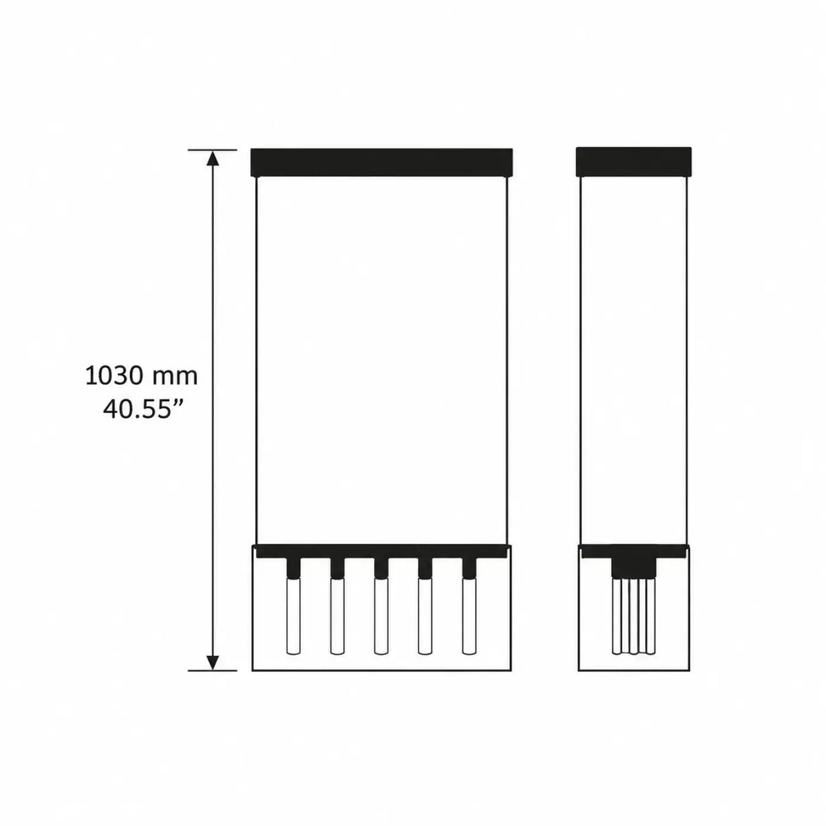 Kit de rallonge noir en aluminium pour plafonnier cage, 103 cm
