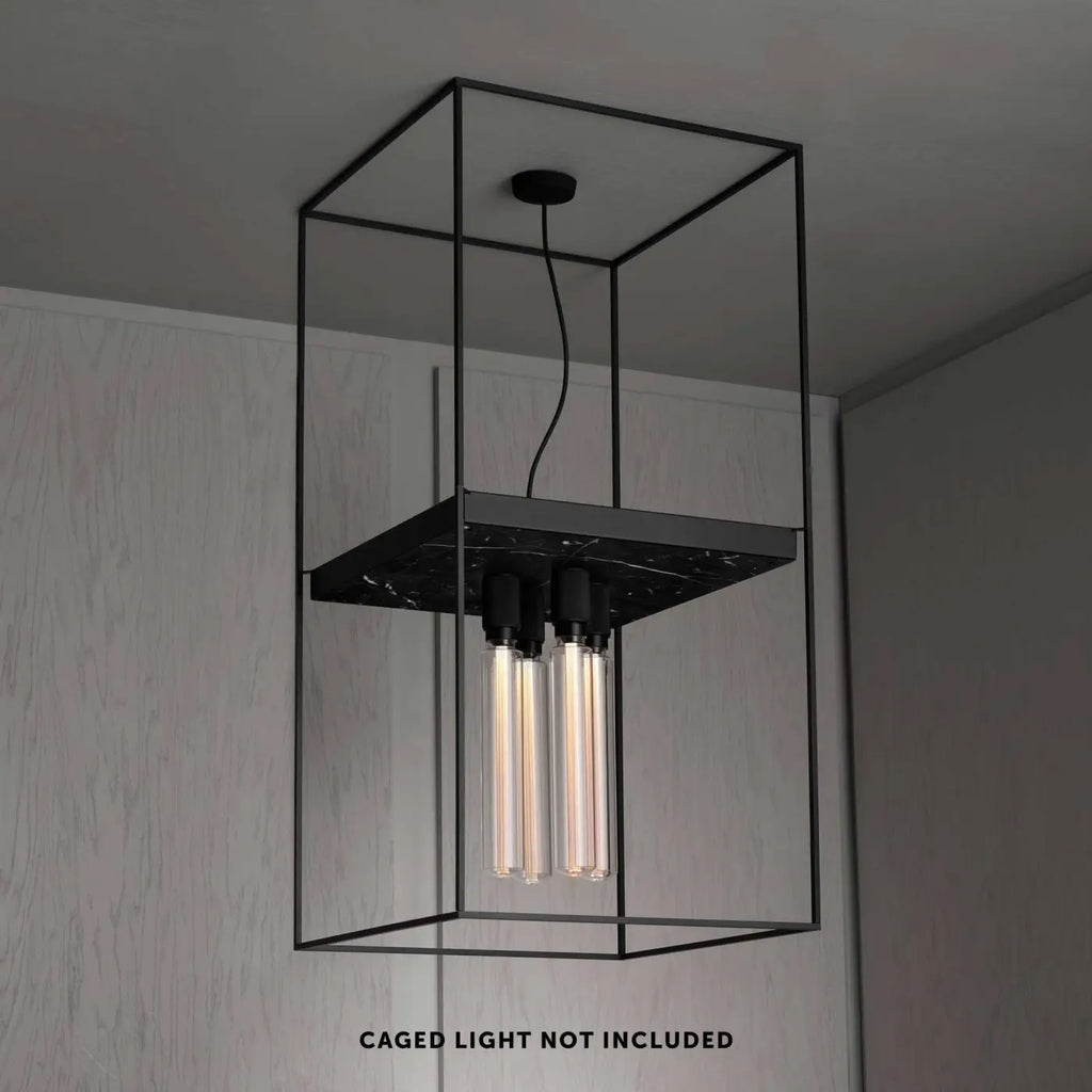 Kit de rallonge noir en aluminium pour plafonnier cage, 103 cm