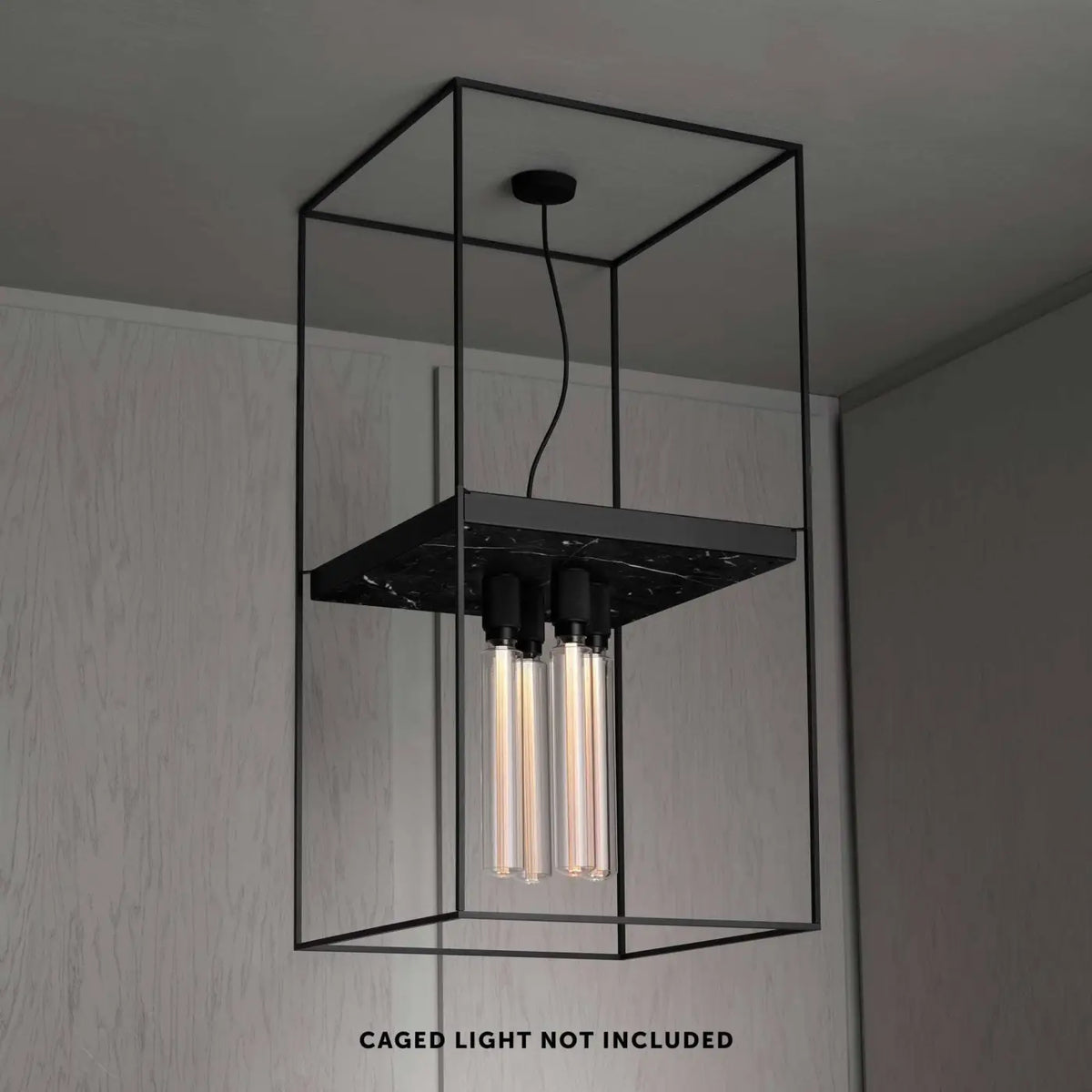 Kit de rallonge noir en aluminium pour plafonnier cage, 103 cm