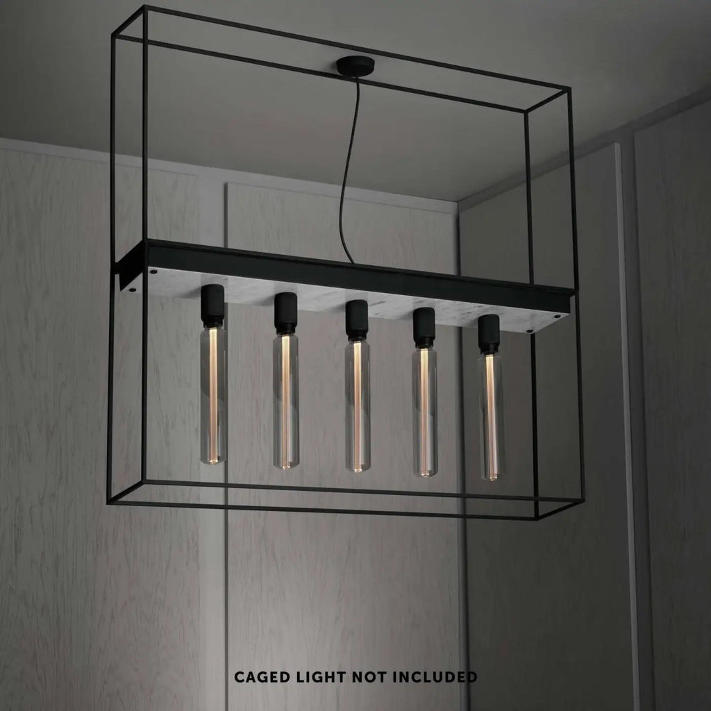 Kit de rallonge noir en aluminium pour plafonnier cage, 103 cm