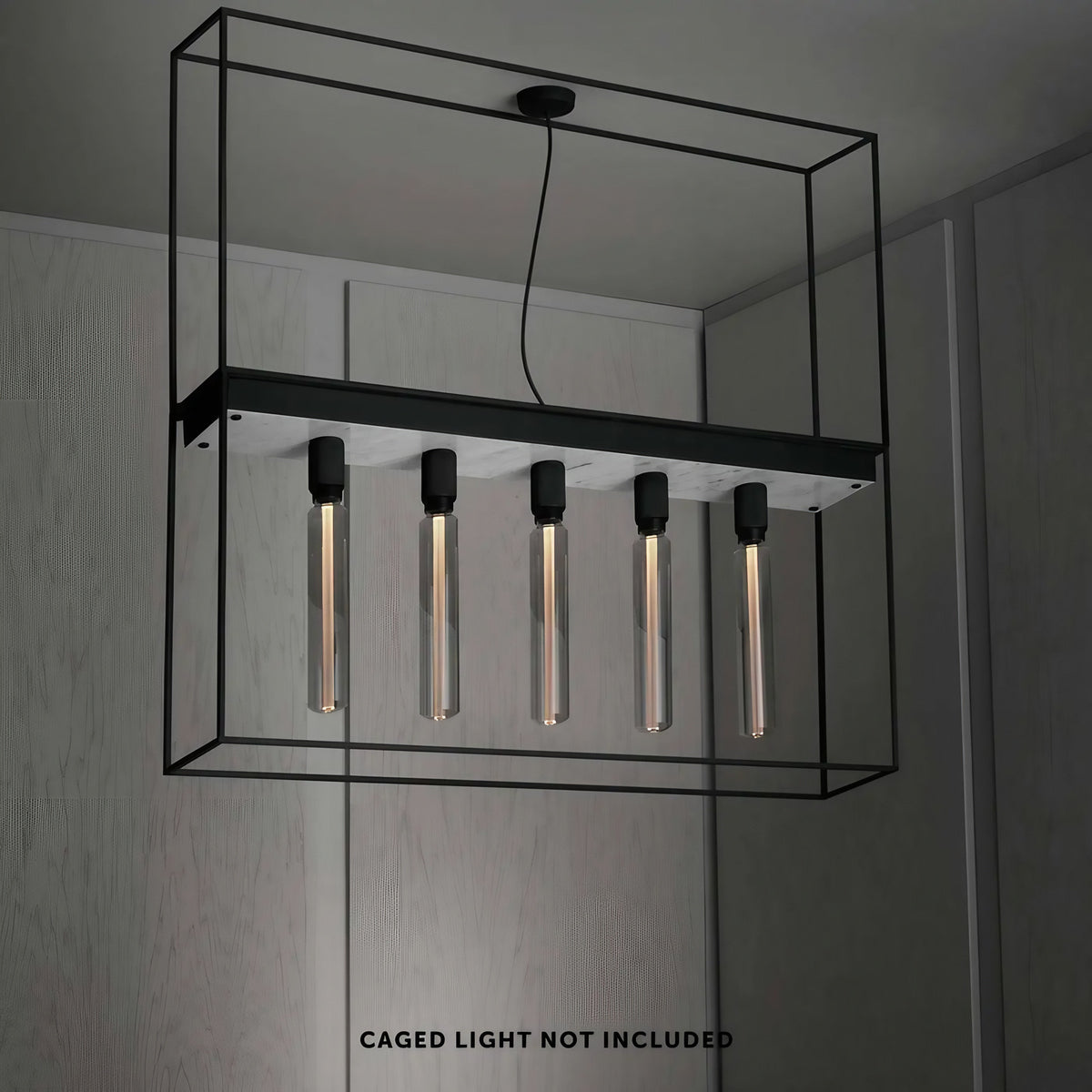 Kit de rallonge noir en aluminium pour plafonnier cage, 103 cm