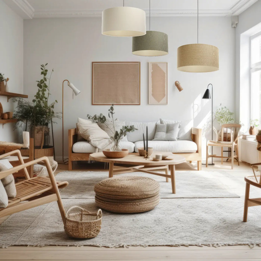 Suspension en tissu crème et écru, tailles S à XL