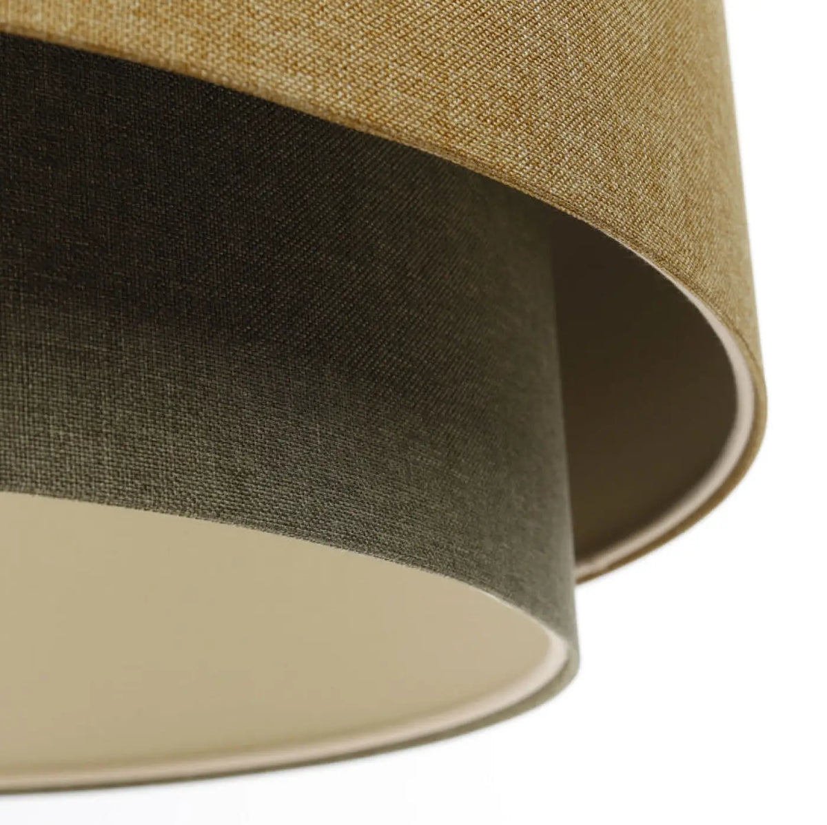 Suspension luminaire moutarde, olive et écru, tailles S, M, L
