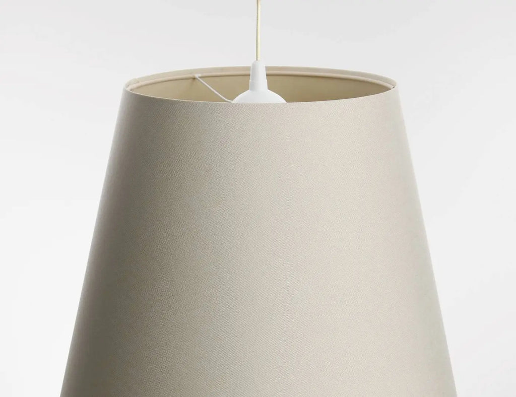 Suspension conique en tissu crème et vert olive