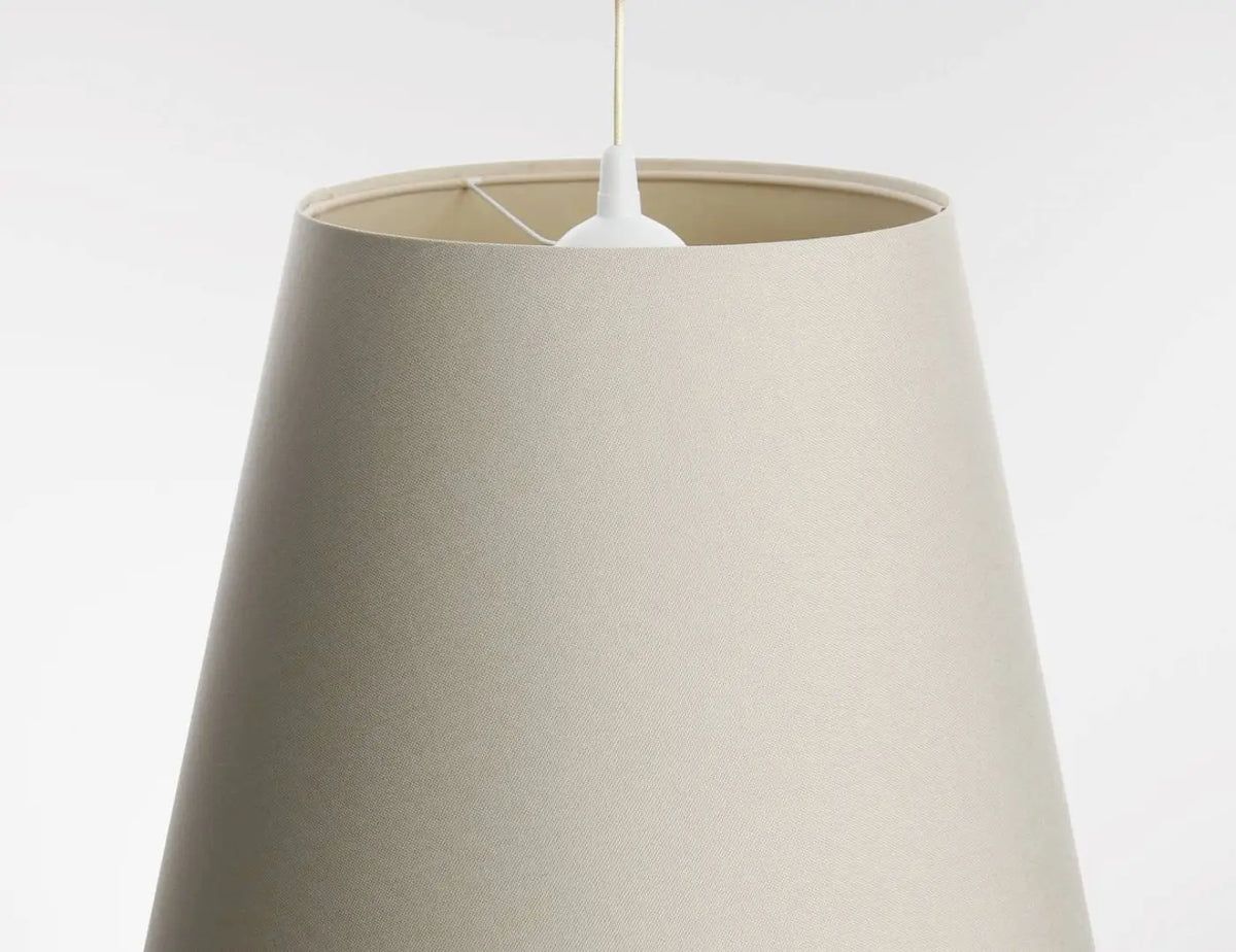Suspension conique en tissu crème et vert olive