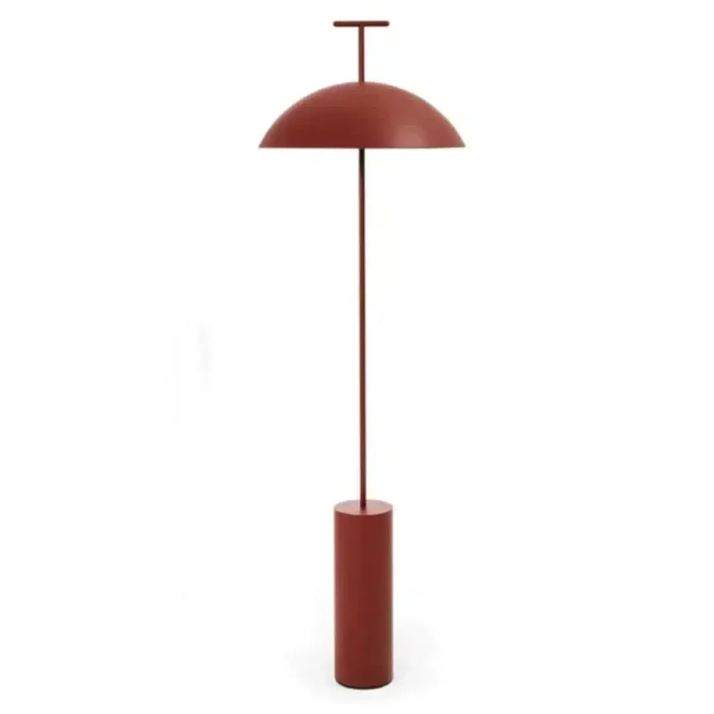 Lampadaire à large abat-jour dôme, rouge ou noir, rouge