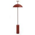 Lampadaire à large abat-jour dôme, rouge ou noir, rouge