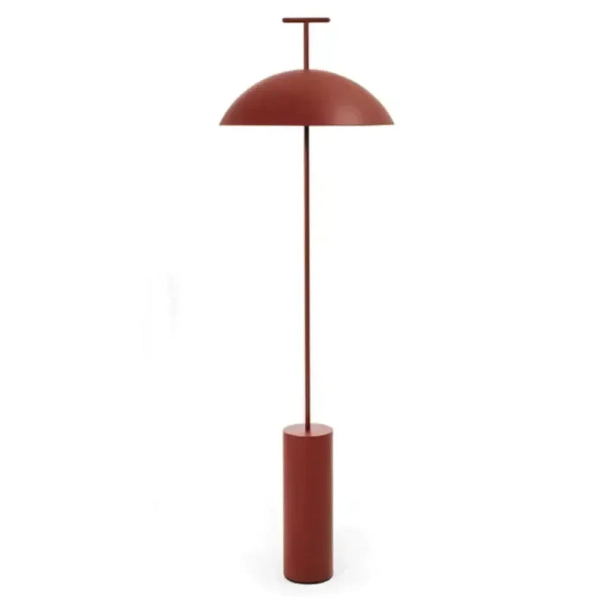 Lampadaire à large abat-jour dôme, rouge ou noir, rouge