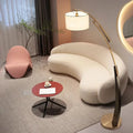 Lampadaire arc moderne avec abat-jour en tissu