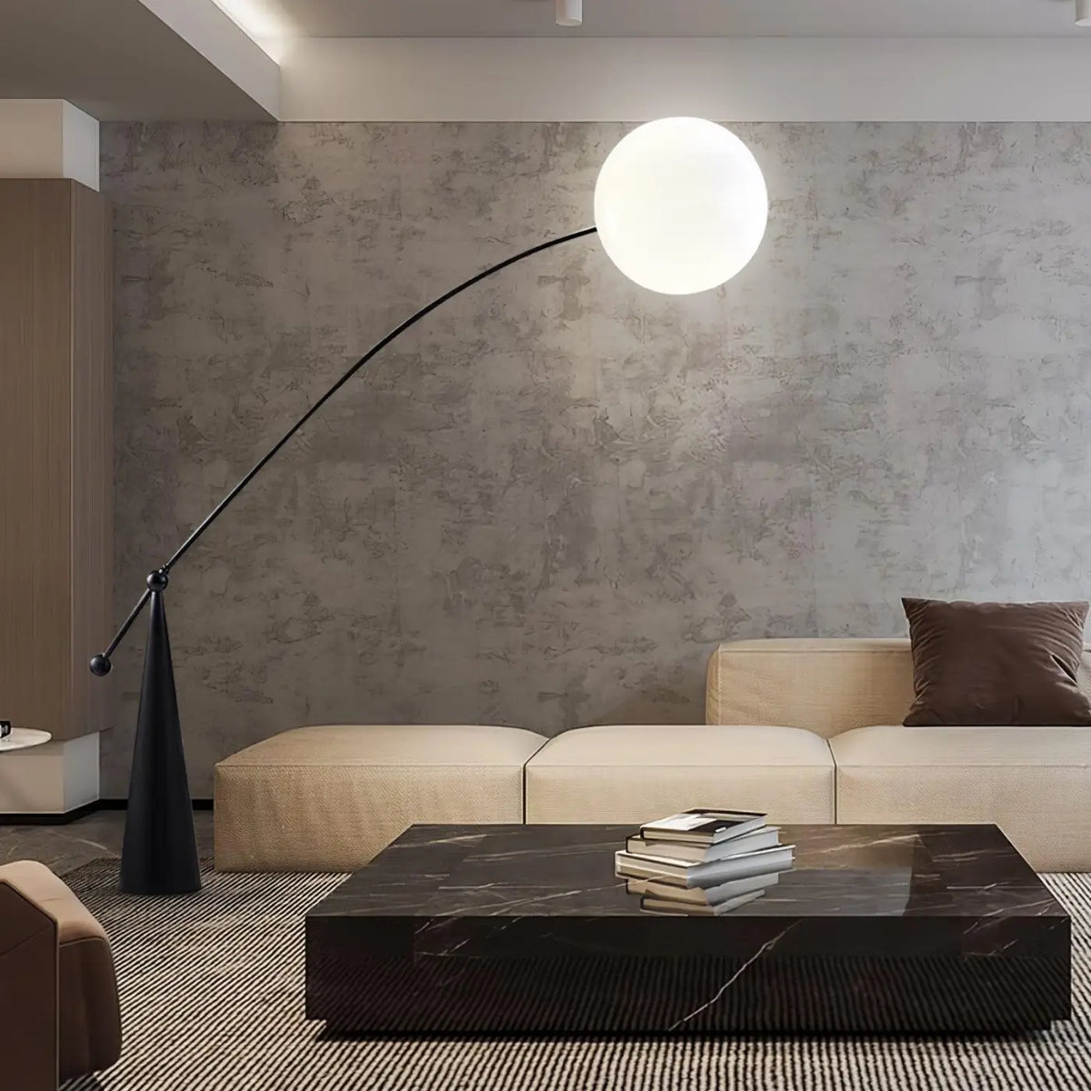 Lampadaire boule en verre pour salon ou chambre