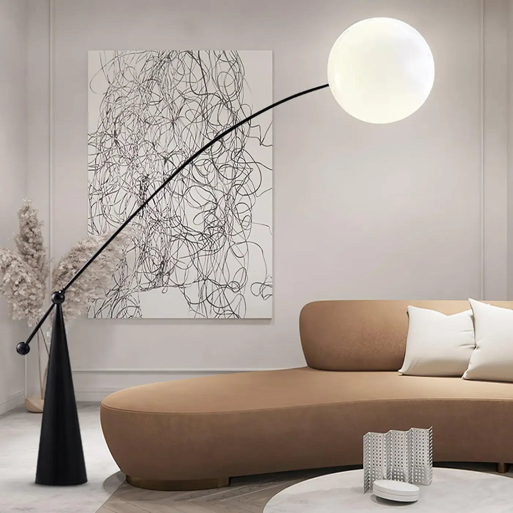 Lampadaire boule en verre pour salon ou chambre
