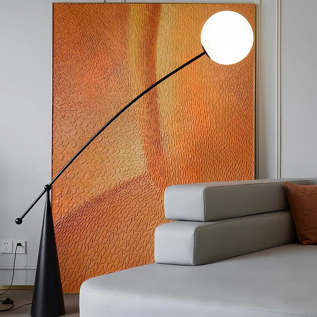Lampadaire boule en verre pour salon ou chambre
