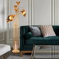 Lampadaire bronze doré au style vintage
