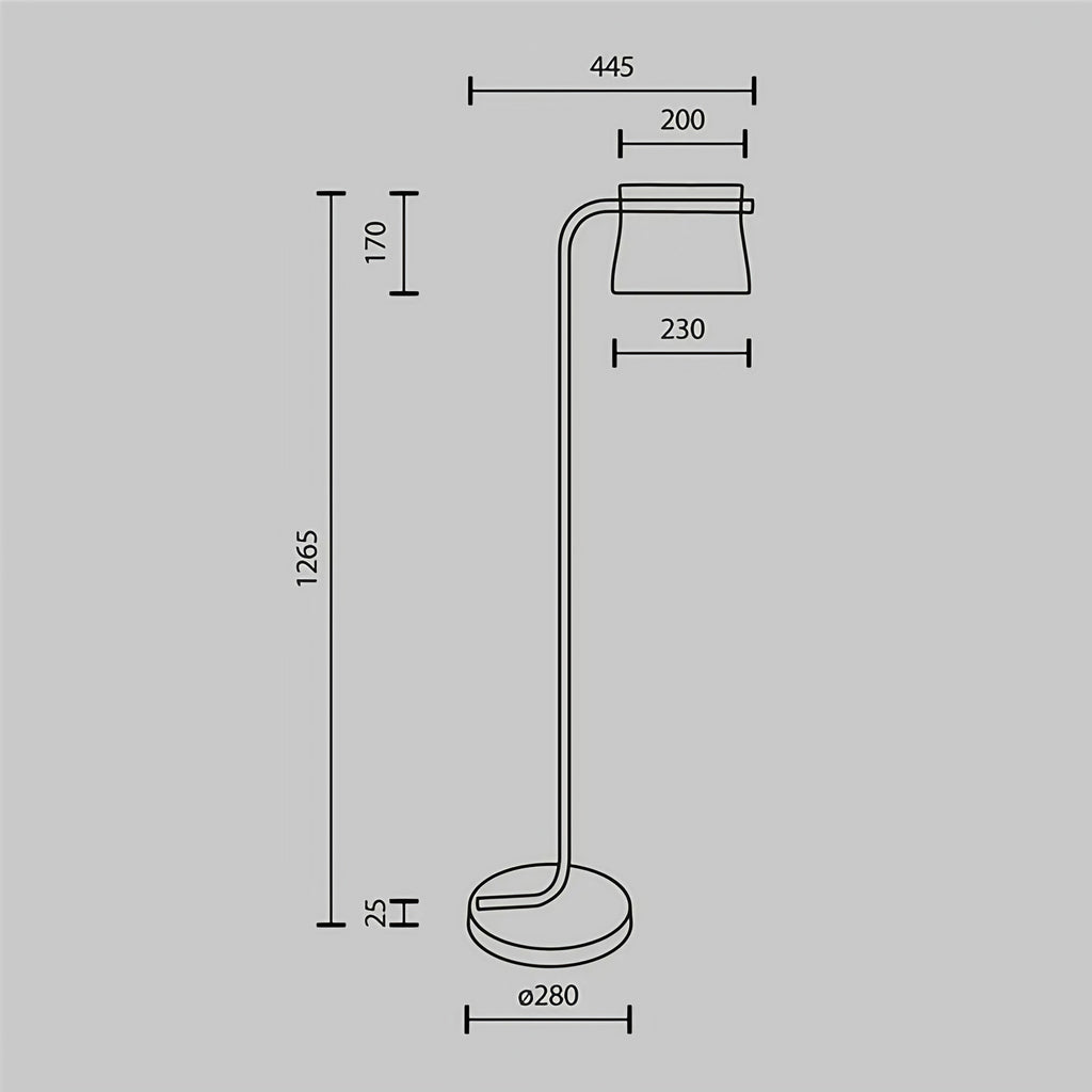 Lampadaire LED pied finition laiton et abat-jour en verre clair