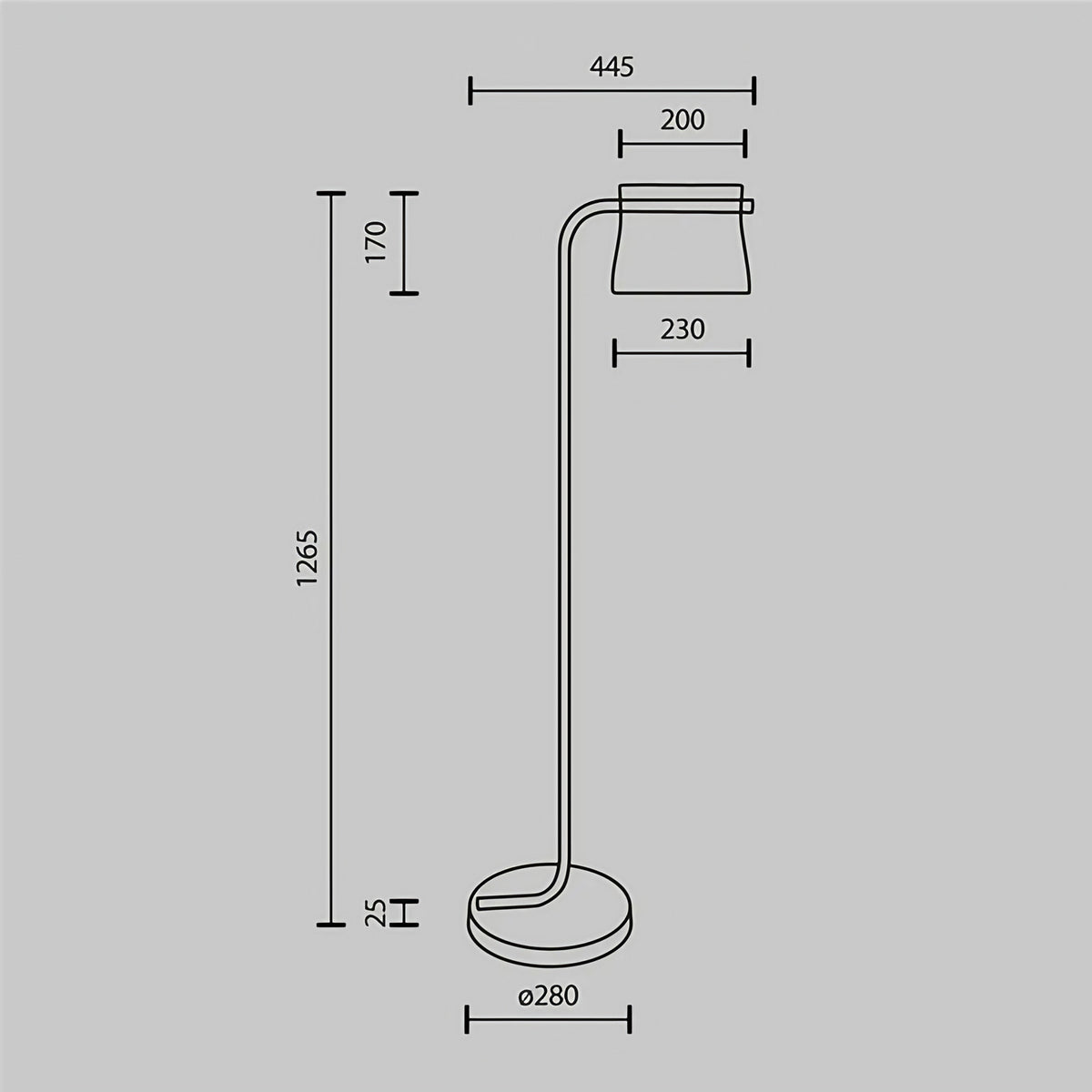 Lampadaire LED pied finition laiton et abat-jour en verre clair