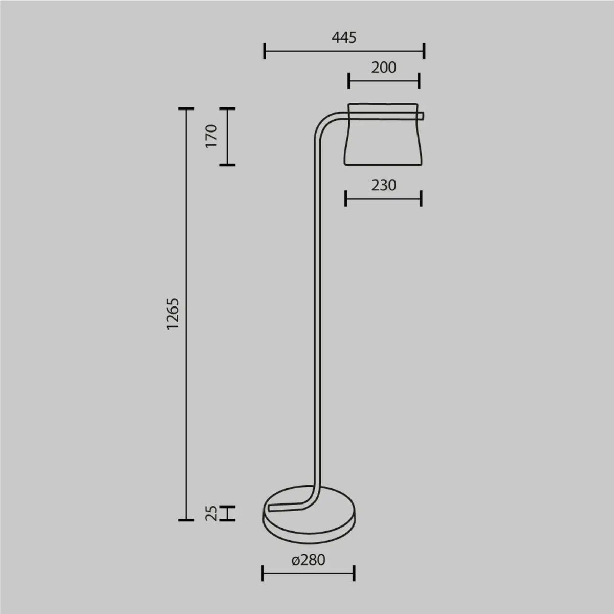 Lampadaire LED pied finition laiton et abat-jour en verre clair