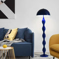 Lampadaire ondulé contemporain, bleu, vert, rouge ou blanc, bleu