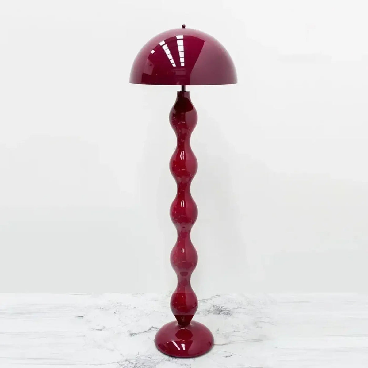 Lampadaire ondulé contemporain, bleu, vert, rouge ou blanc, rouge