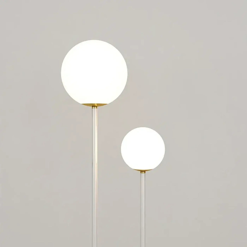 Lampadaire à deux boules lumineuses, blanc, noir ou rouge
