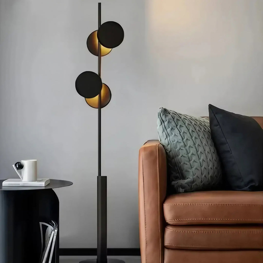 Lampadaire contemporain noir et doré
