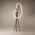 Lampadaire LED trépied en aluminium, diffuseur silicone façon crochet, noir