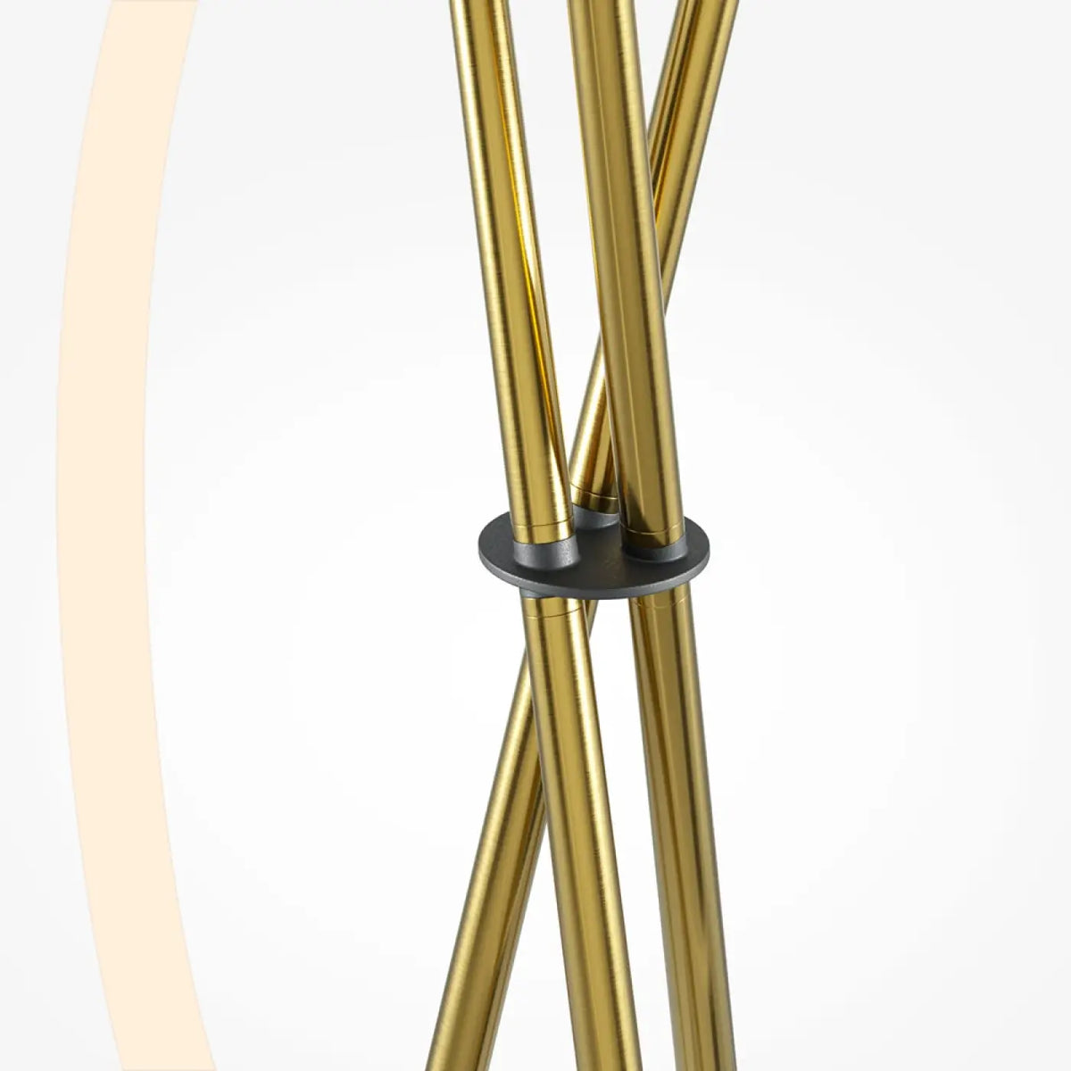 Lampadaire LED trépied en aluminium, diffuseur silicone façon crochet