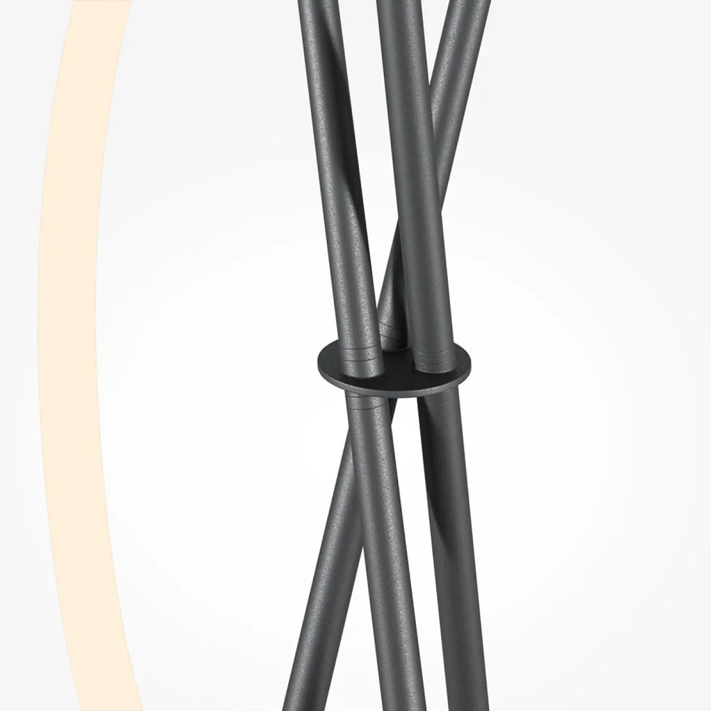 Lampadaire LED trépied en aluminium, diffuseur silicone façon crochet