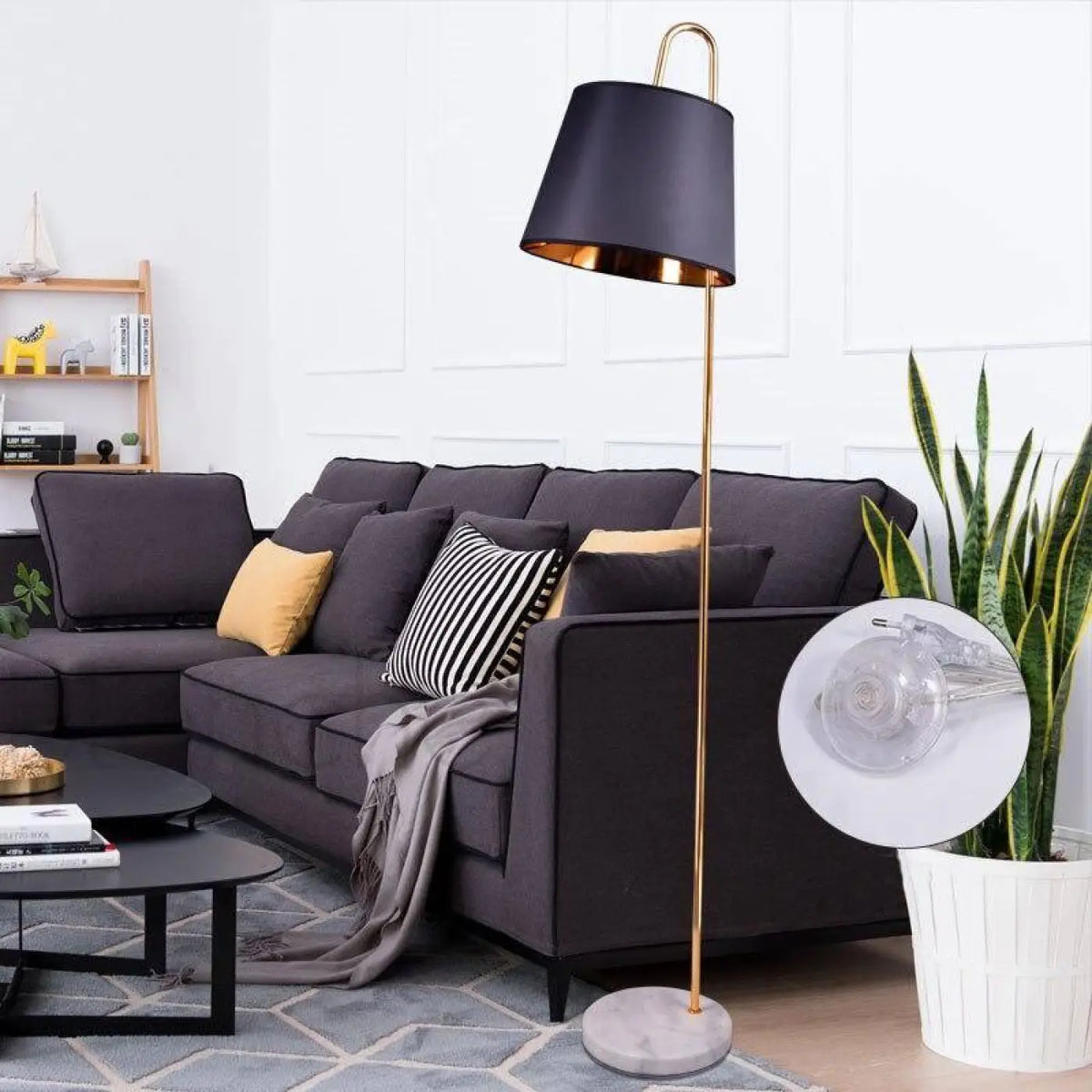 Lampadaire de cuisine au style scandinave, noir ou blanc, noir